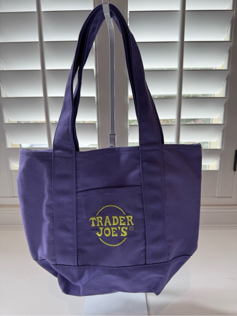 Trader Joe’s 2025 Halloween Mini Canvas Tote Purple Yellow Limited Edition